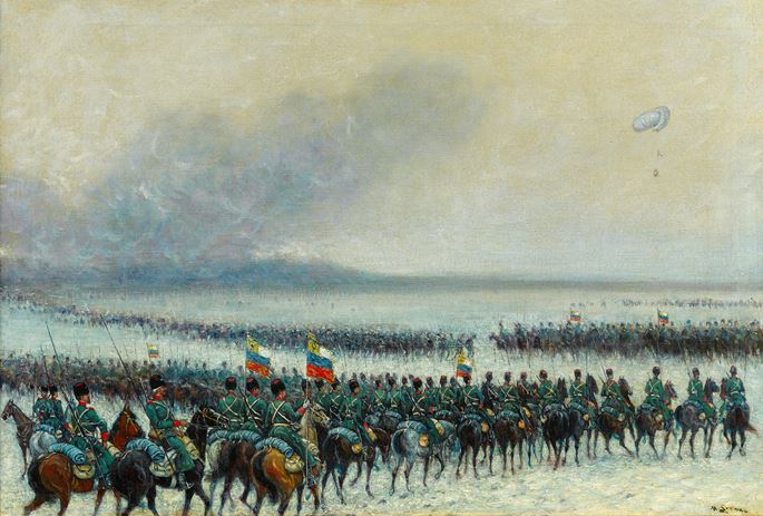Count Matteo Lovatti - The Russian Army Mobilising Behind an Observation Balloon | MasterArt